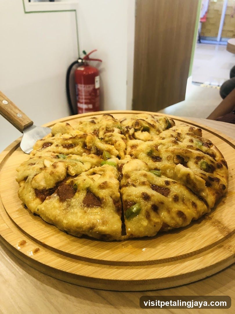 Pizza on Wooden Board