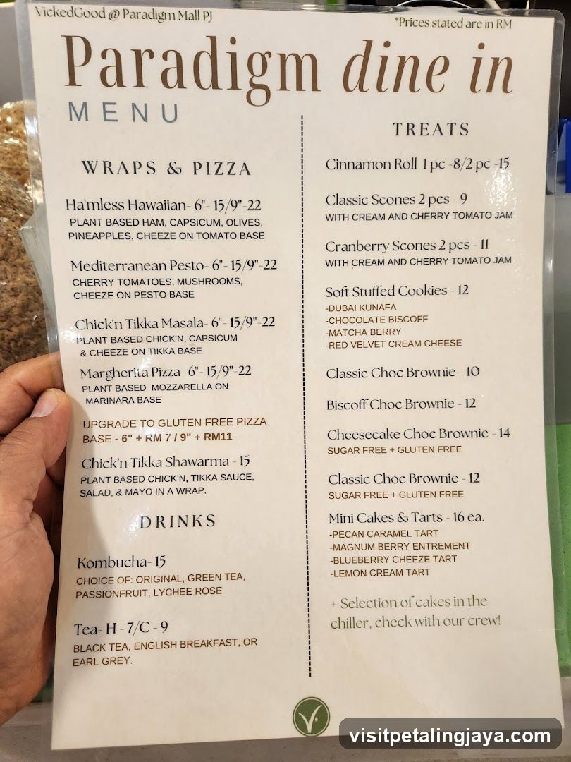 Paradigm dine in MENU