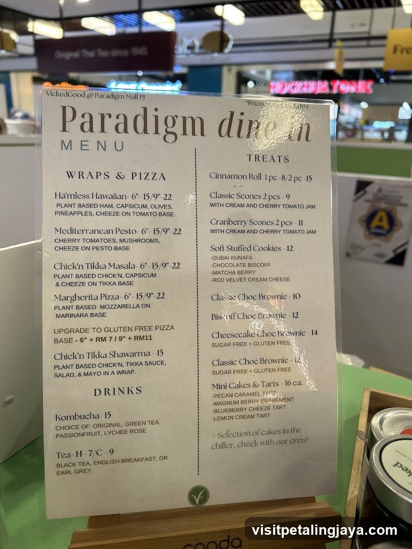 Paradigm dine in MENU