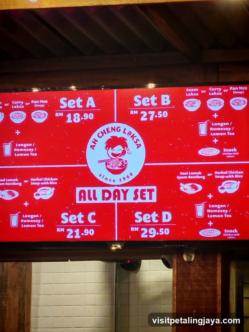 Ah Cheng Laksa Menu Board