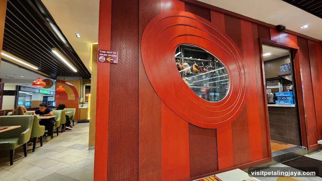 Restaurant Interior with Decorative Wall Feature