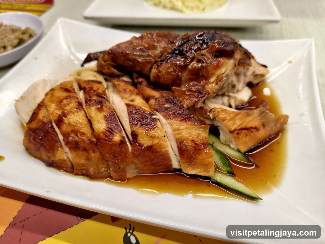 Sliced Roasted Chicken with Sauce and Cucumber
