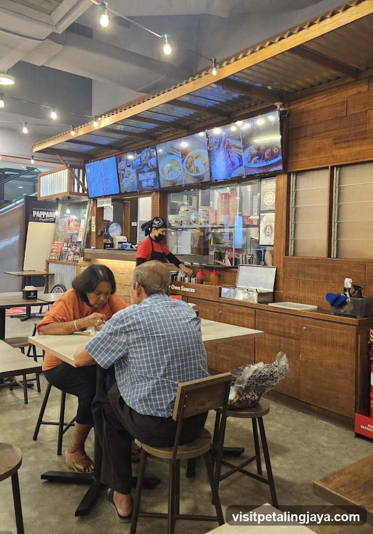 Dining at a casual eatery