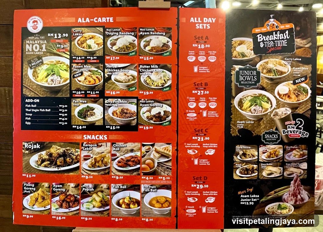 Asam Laksa Menu Board
