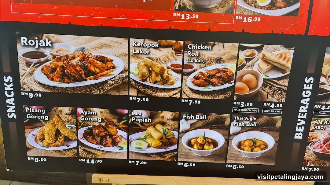 Snacks and Beverages Menu Board