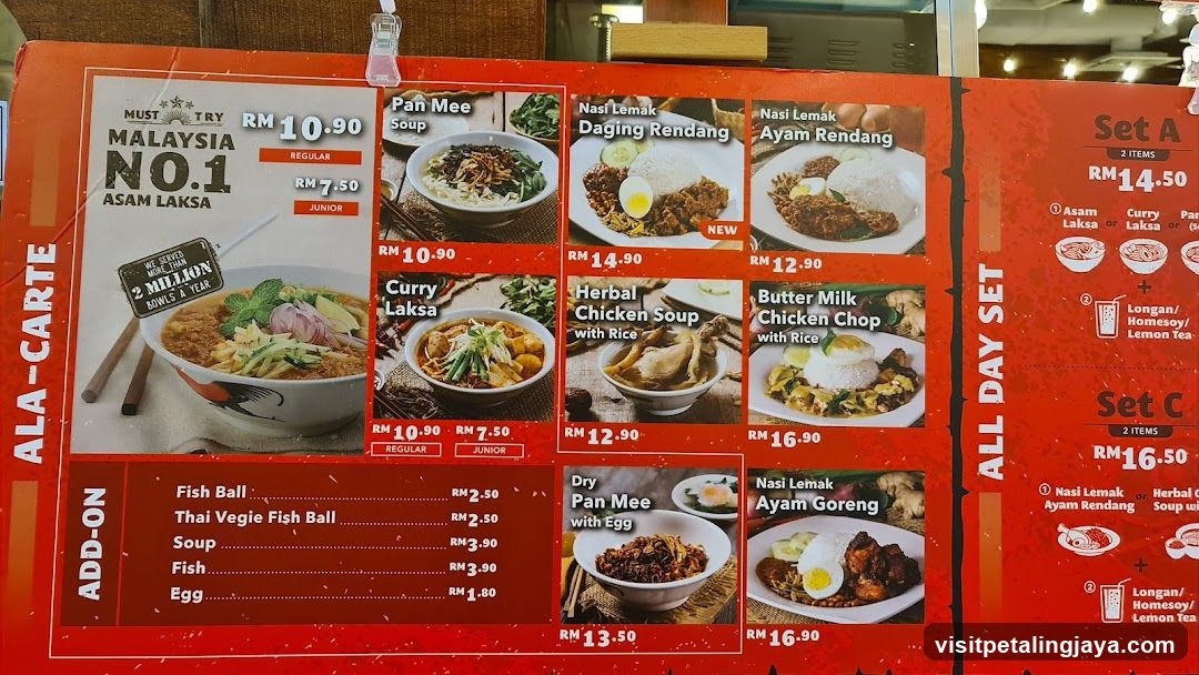 Malaysia No.1 Asam Laksa Menu Board