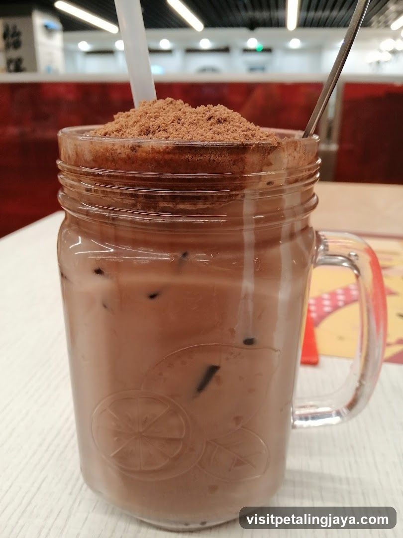 Iced Chocolate Drink in Mason Jar
