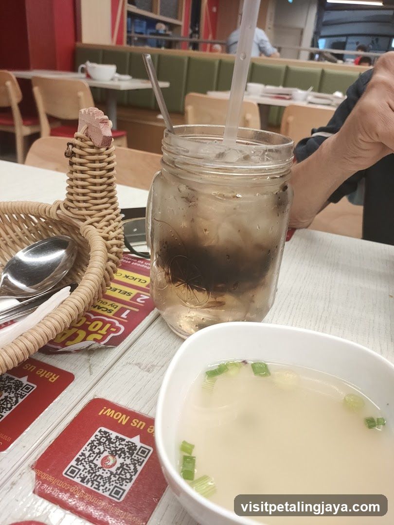 Dining Table with Food and Drink