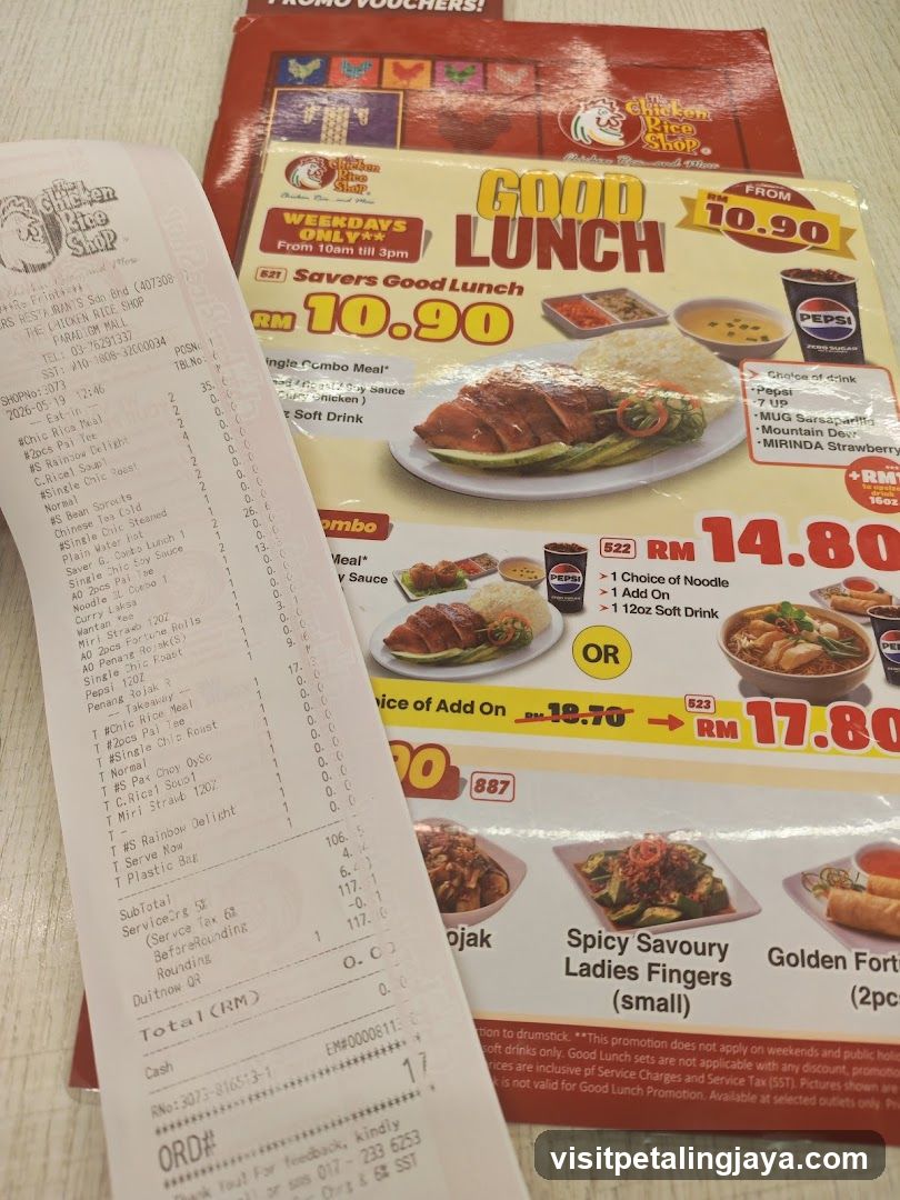 Chicken Shop Receipt and Menu Display