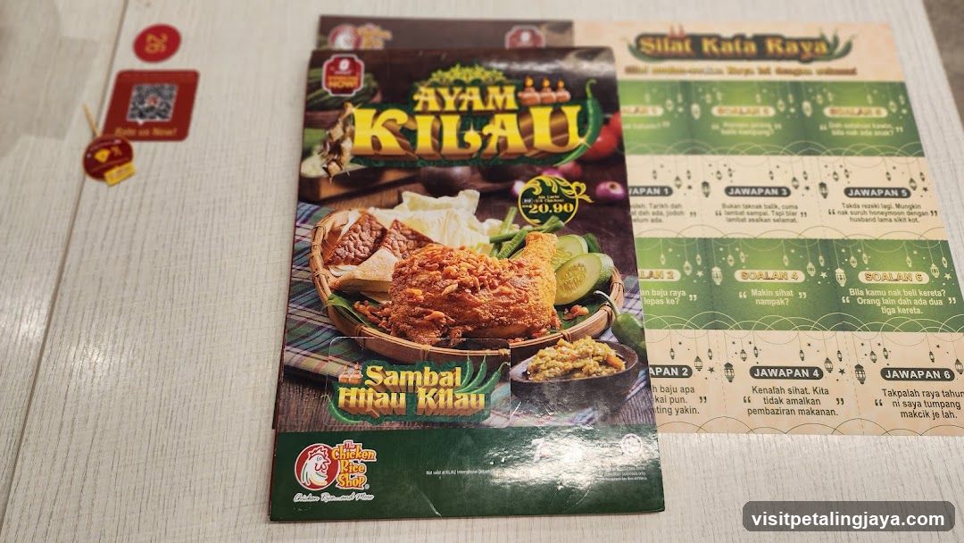 Ayam Kilau Menu Display