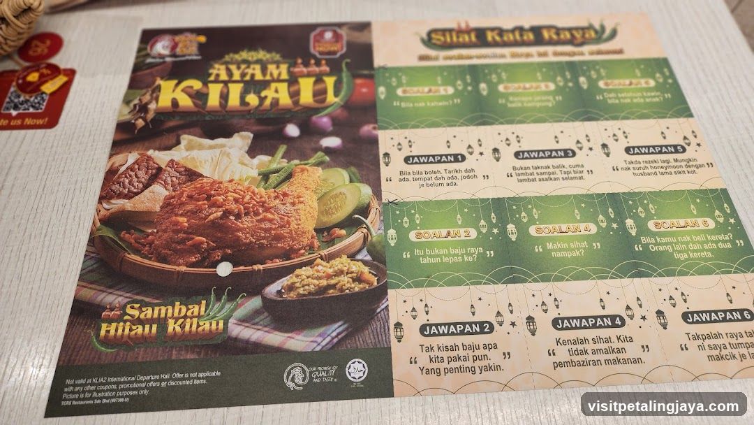 Ayam Kilau Menu Flyer