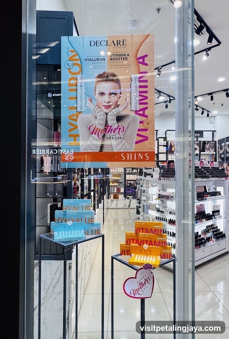Beauty Store Interior View Through Glass Door