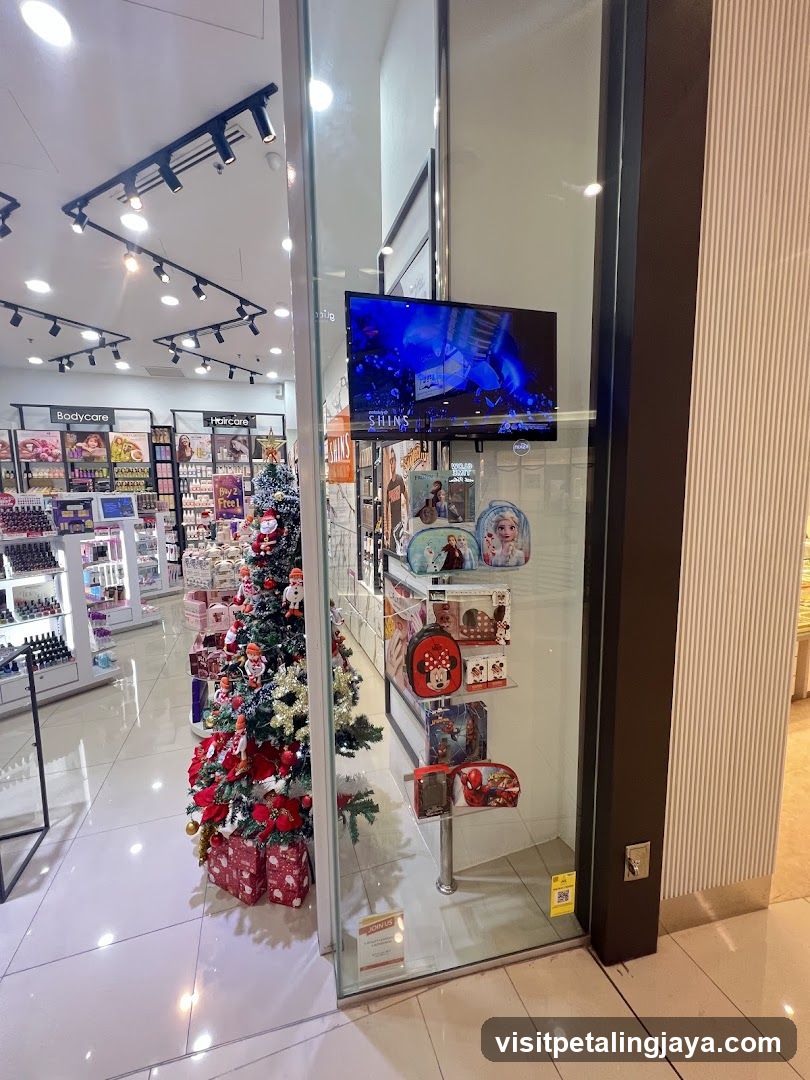 Store Interior with Christmas Decorations