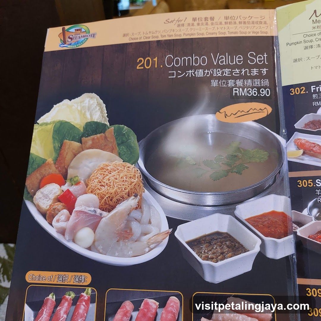 Hot Pot Combo Set Menu Page