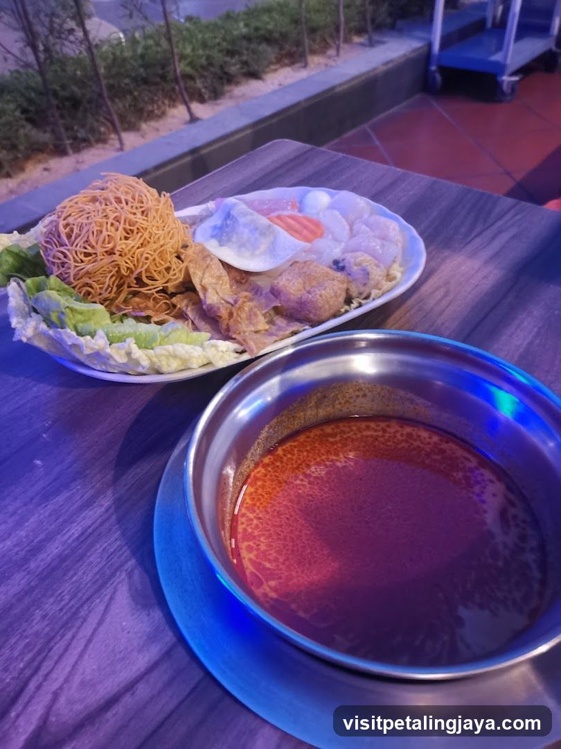 Food on table with dipping sauce