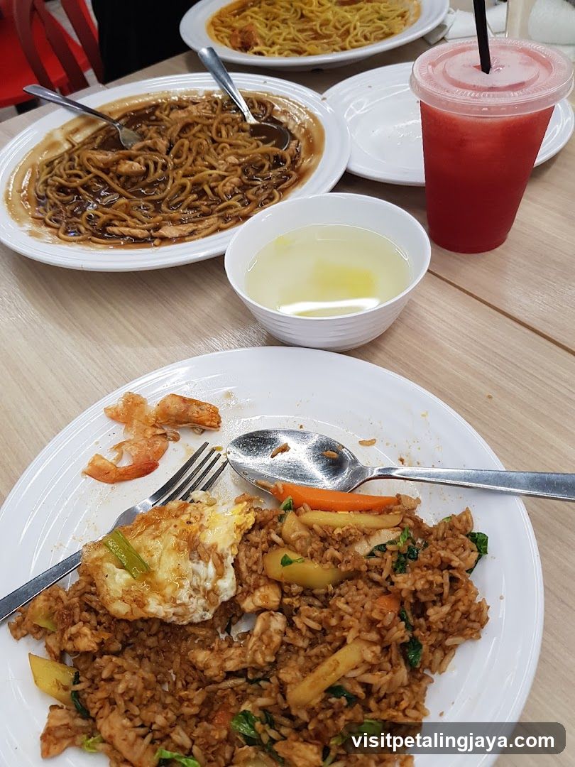 Dining Table with Fried Rice and Noodles