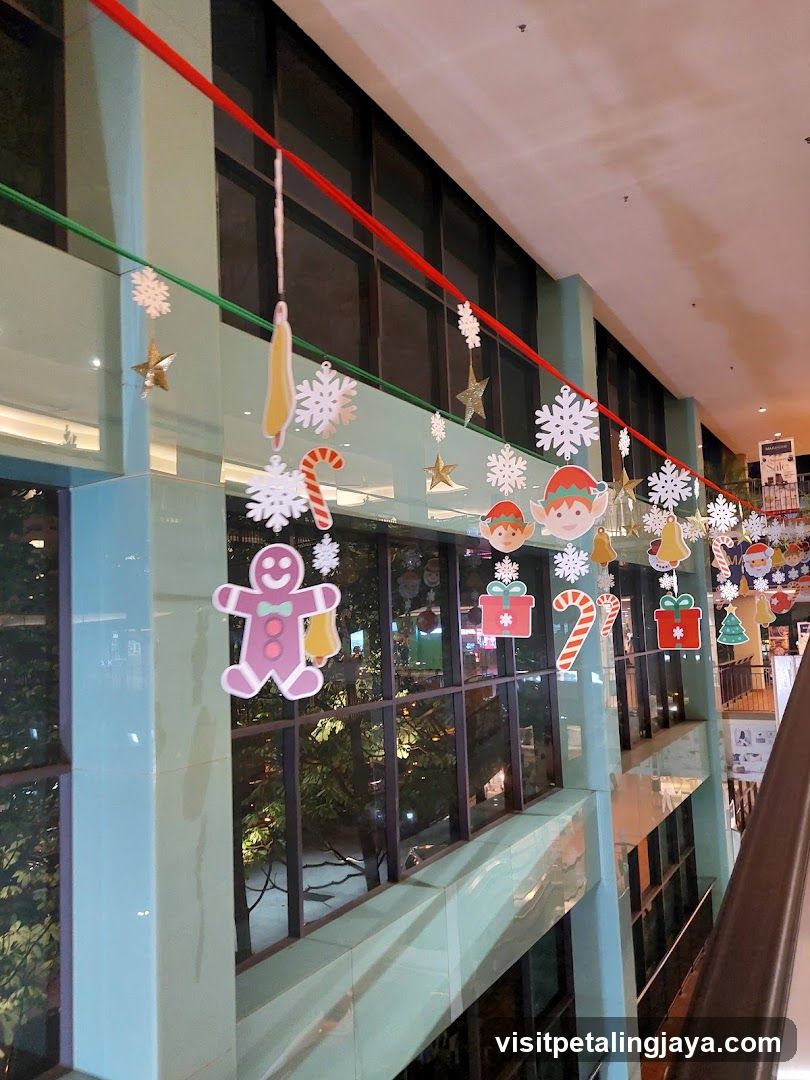 Christmas Decorations in Mall Interior