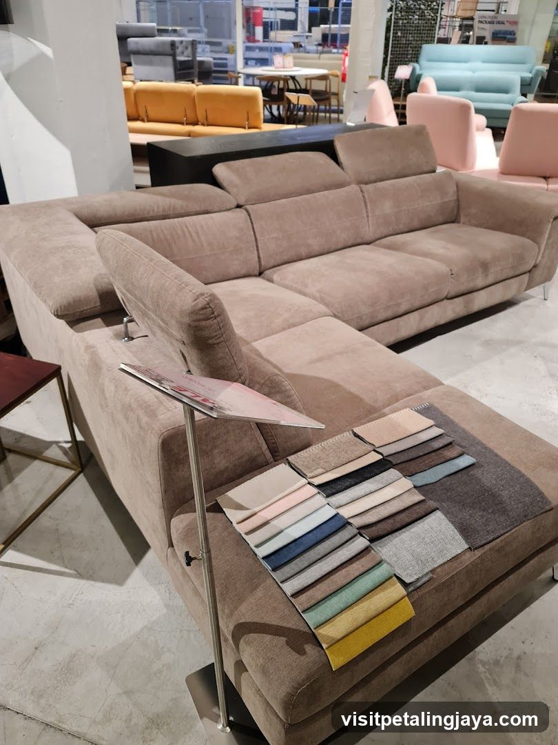 Sofa Display with Fabric Swatches