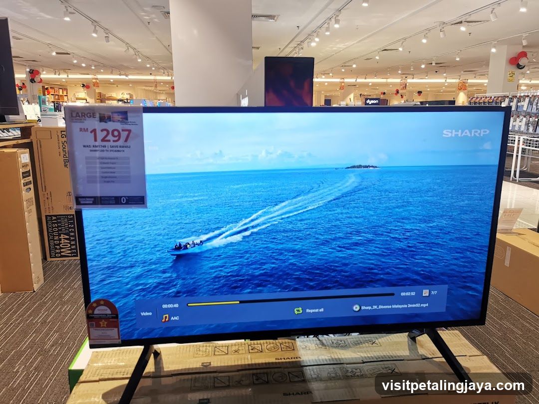 Sharp TV Display in Store