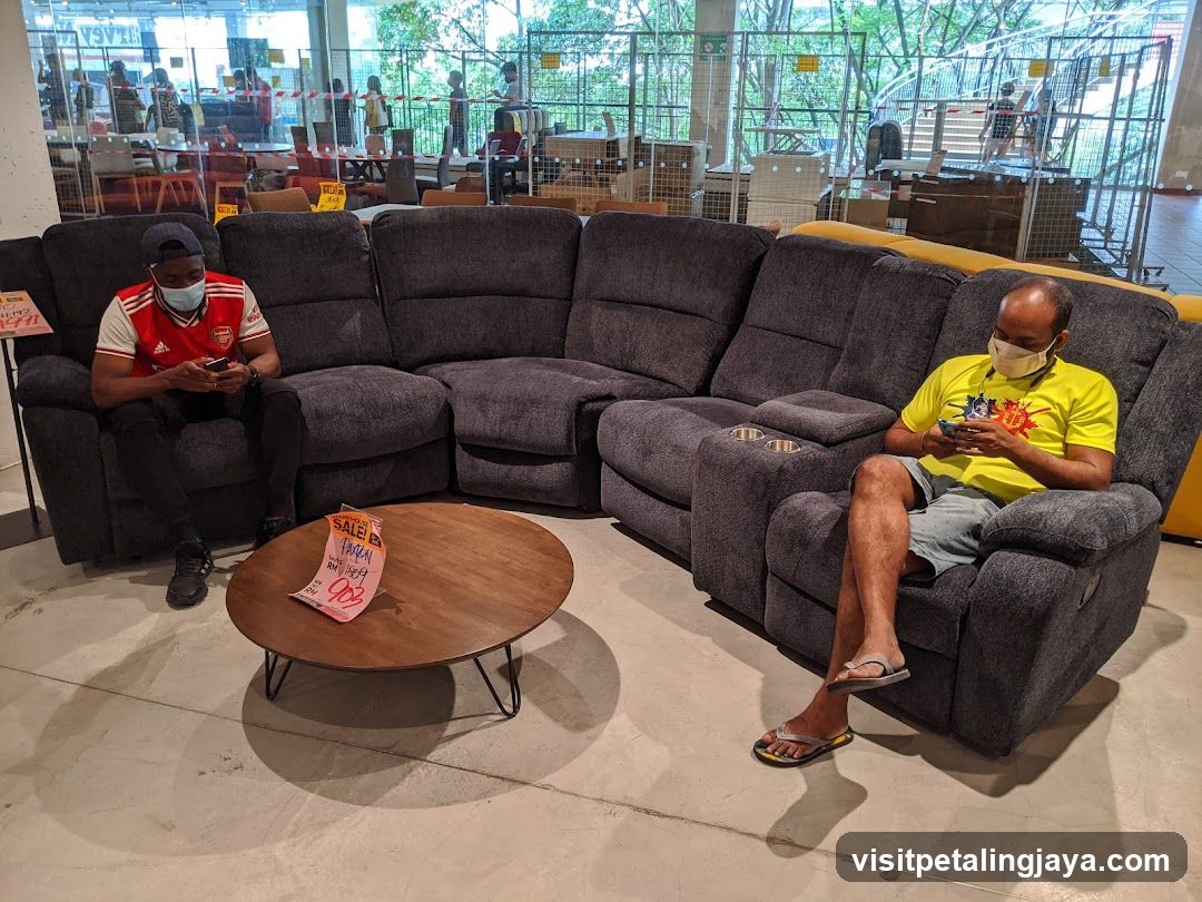 Sofa Display with Customers
