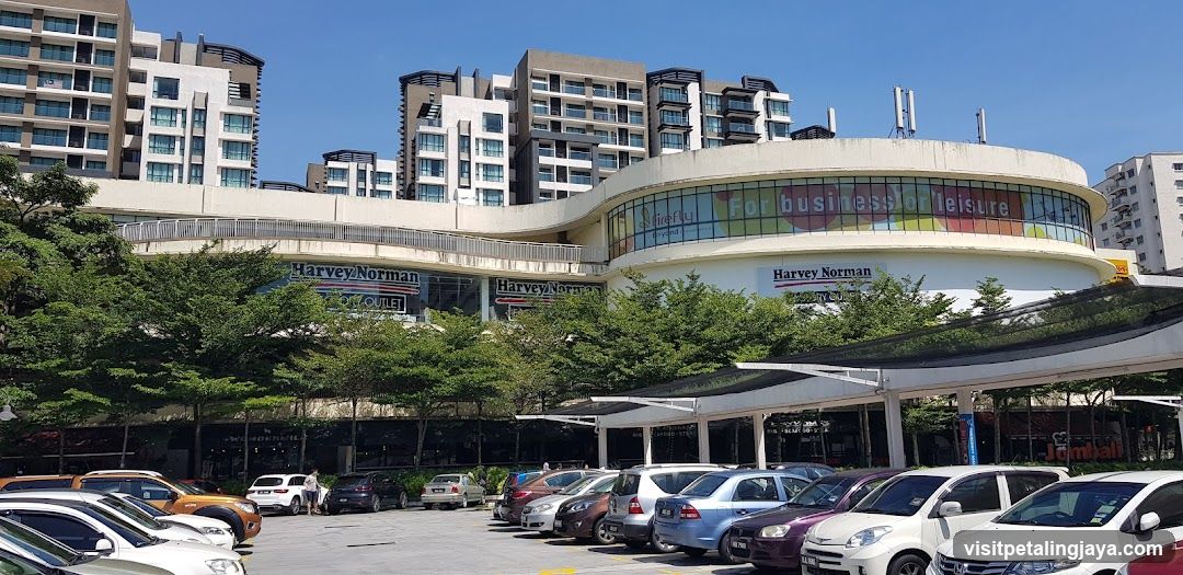 Shopping Center Exterior with Parking Lot
