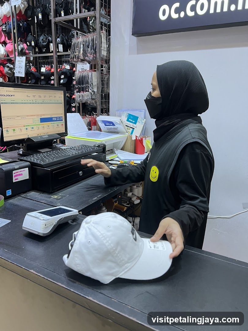 Store Counter with Staff and Merchandise