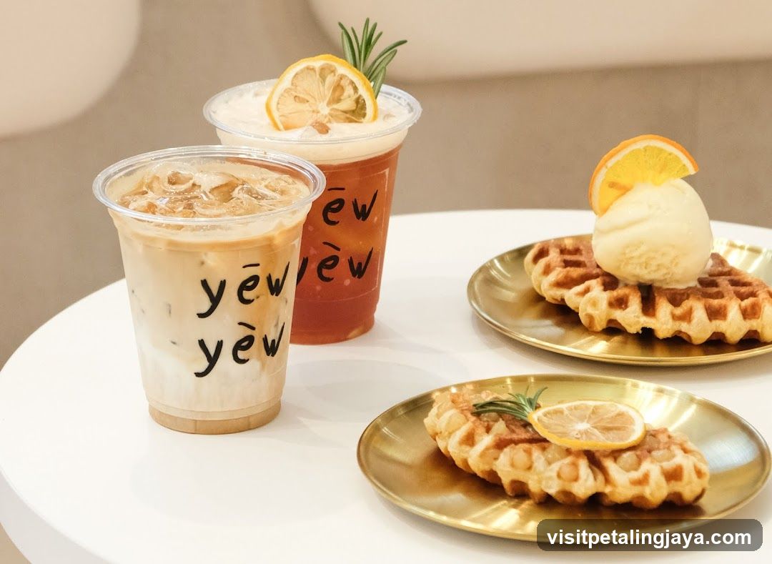 Waffle and Iced Drink Display