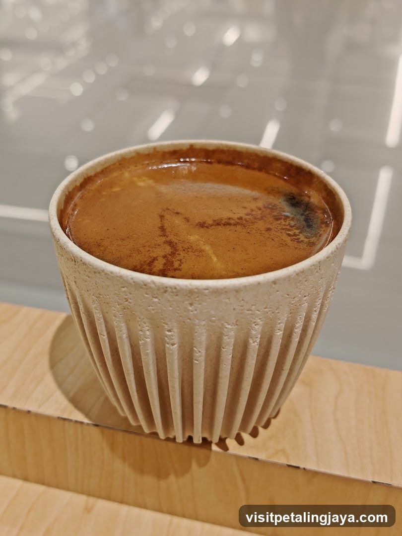Coffee in textured cup