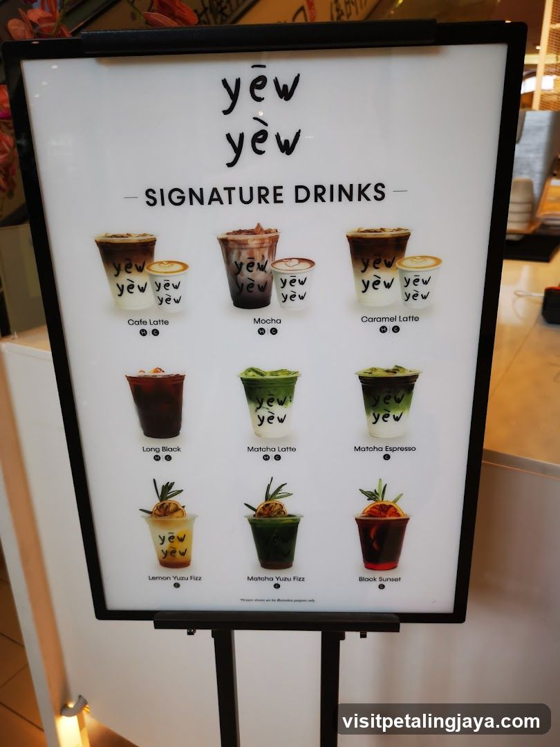 yew yew Signature Drinks Menu