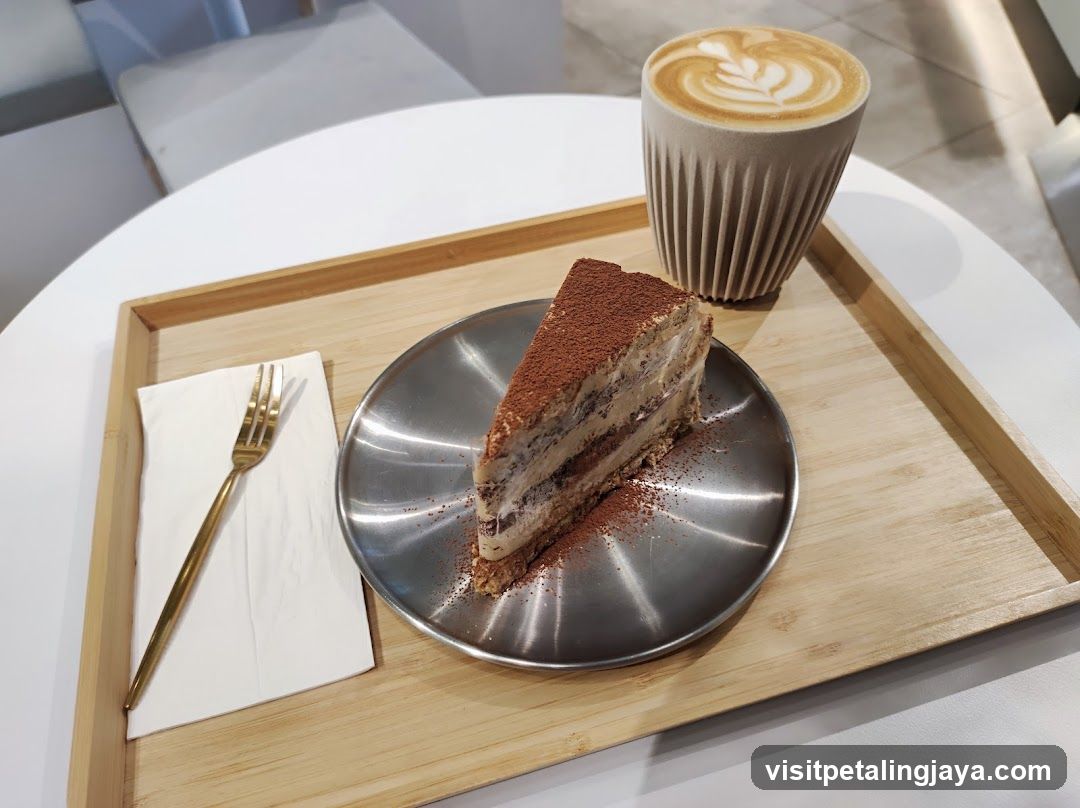 Tiramisu Slice and Latte