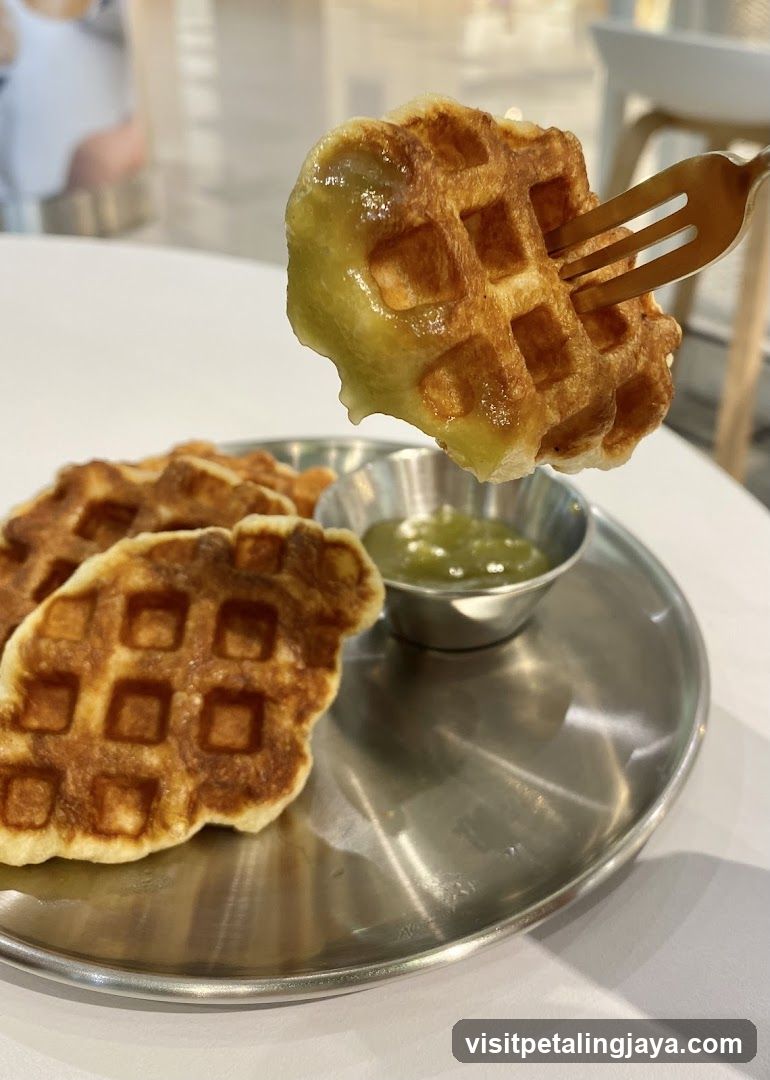 Waffle with Green Sauce