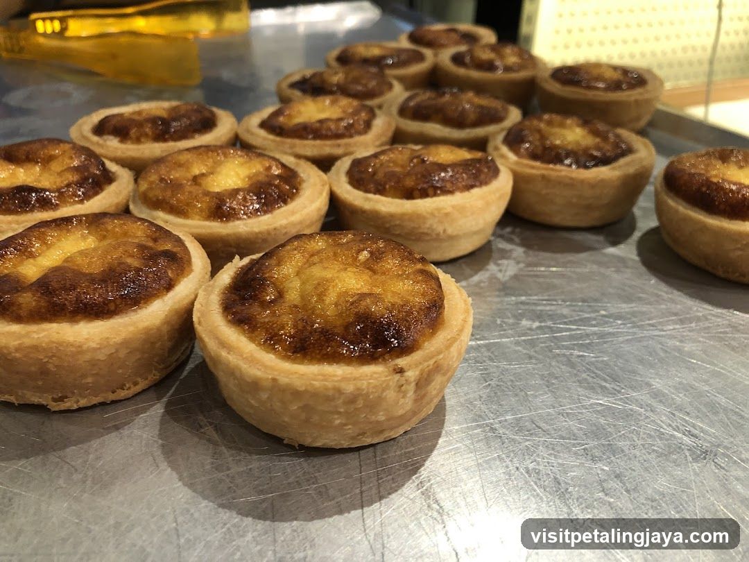 Egg Tarts on Metal Counter