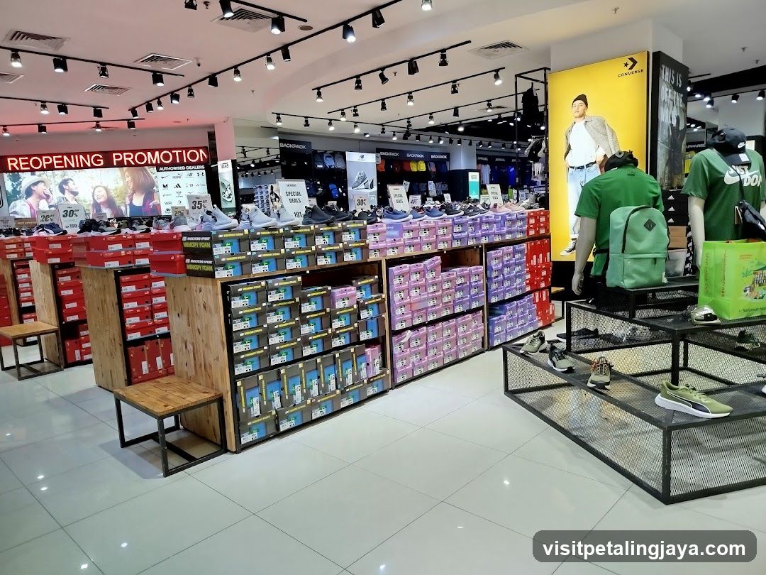 Shoe Store Interior with Promotion Display