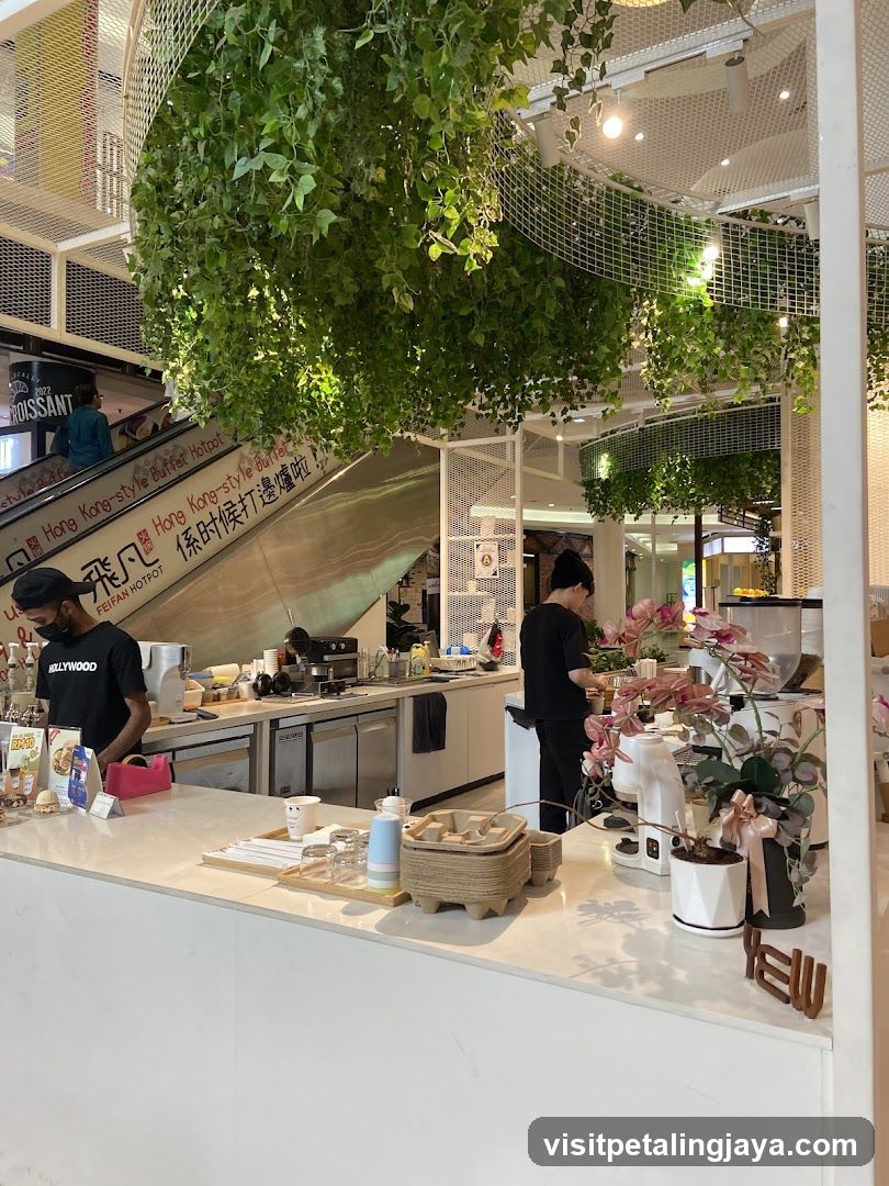 Coffee Shop Interior with Greenery