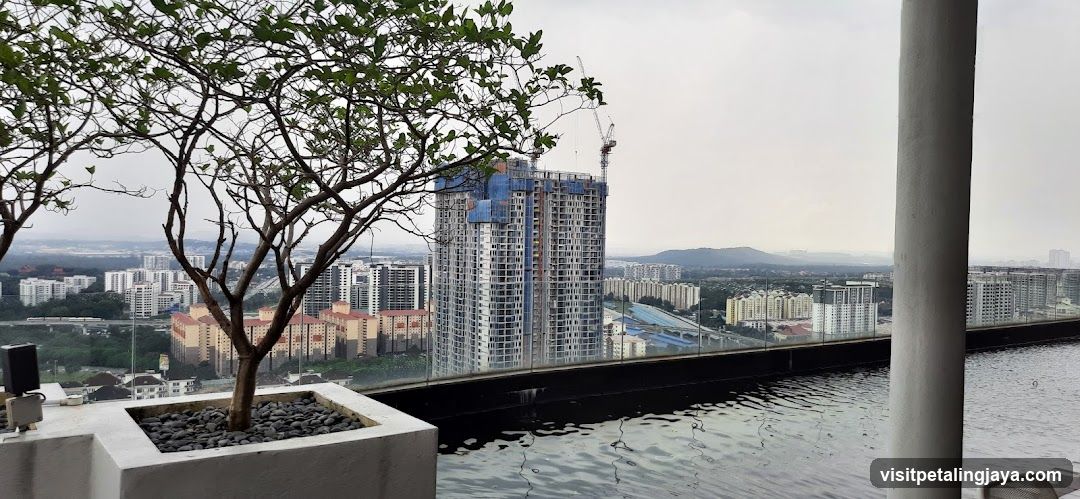 Rooftop Pool View with Cityscape