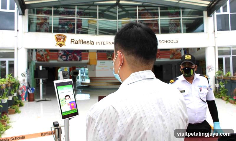 School Entrance with Security and Face Recognition