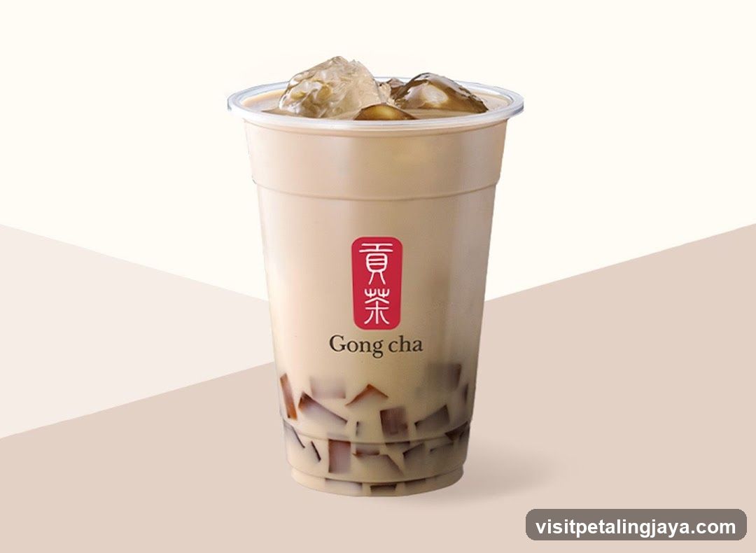 Gong cha iced milk tea drink