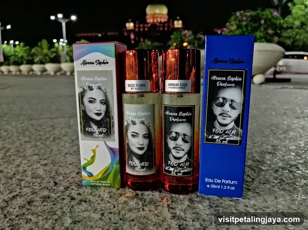 Perfume Display with Night Background