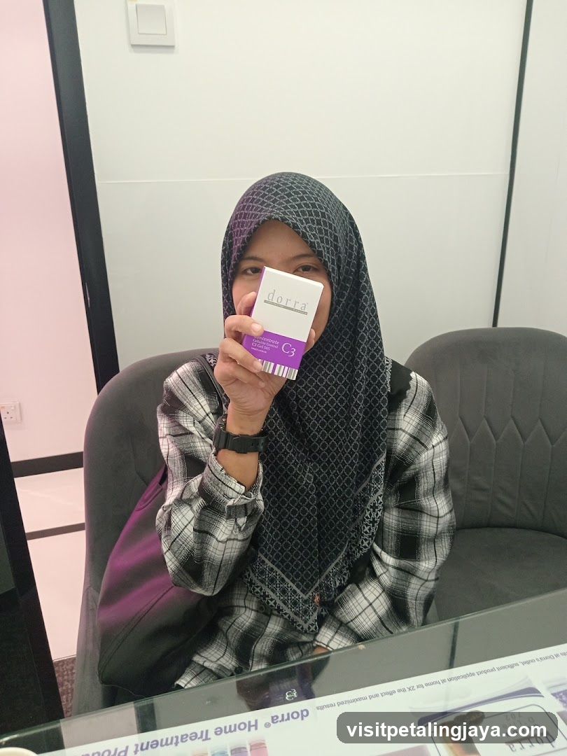 Person holding product in interior setting