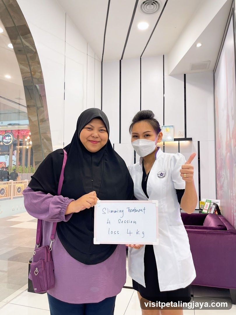 Two women in a clinic or wellness center