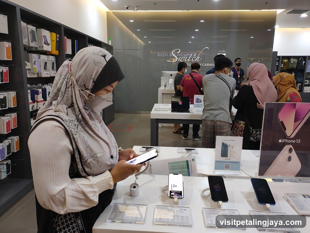Inside a smartphone retail store