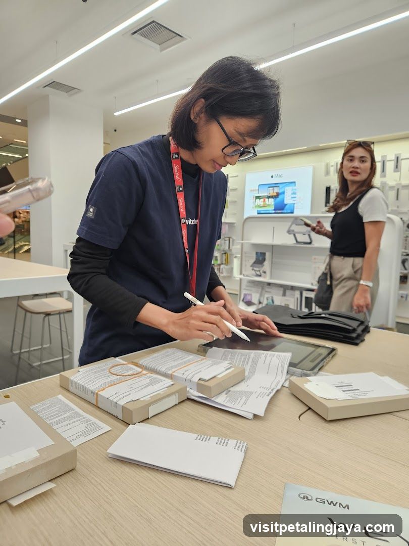 Store Interior with Staff and Customers