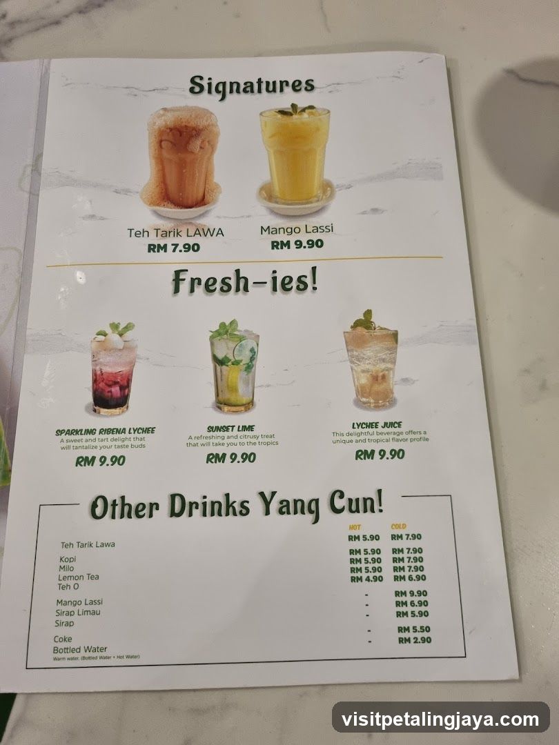 Signature and Fresh Drinks Menu