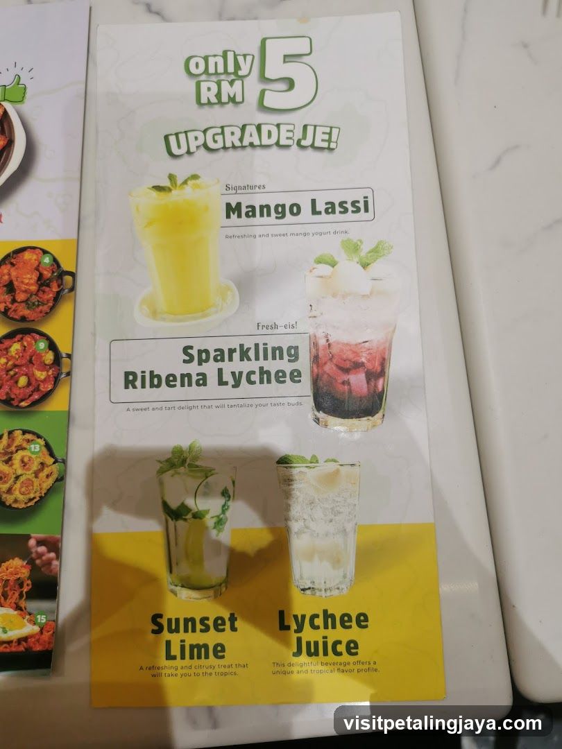 Upgrade Je! Beverage Menu