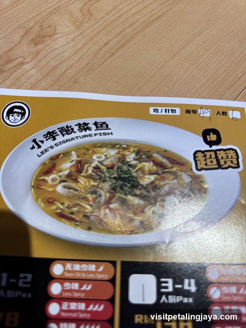 Lee's Signature Fish Menu Page
