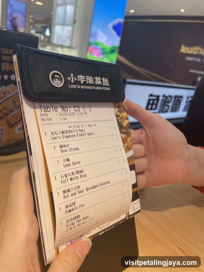 Lee's Signature Fish Receipt