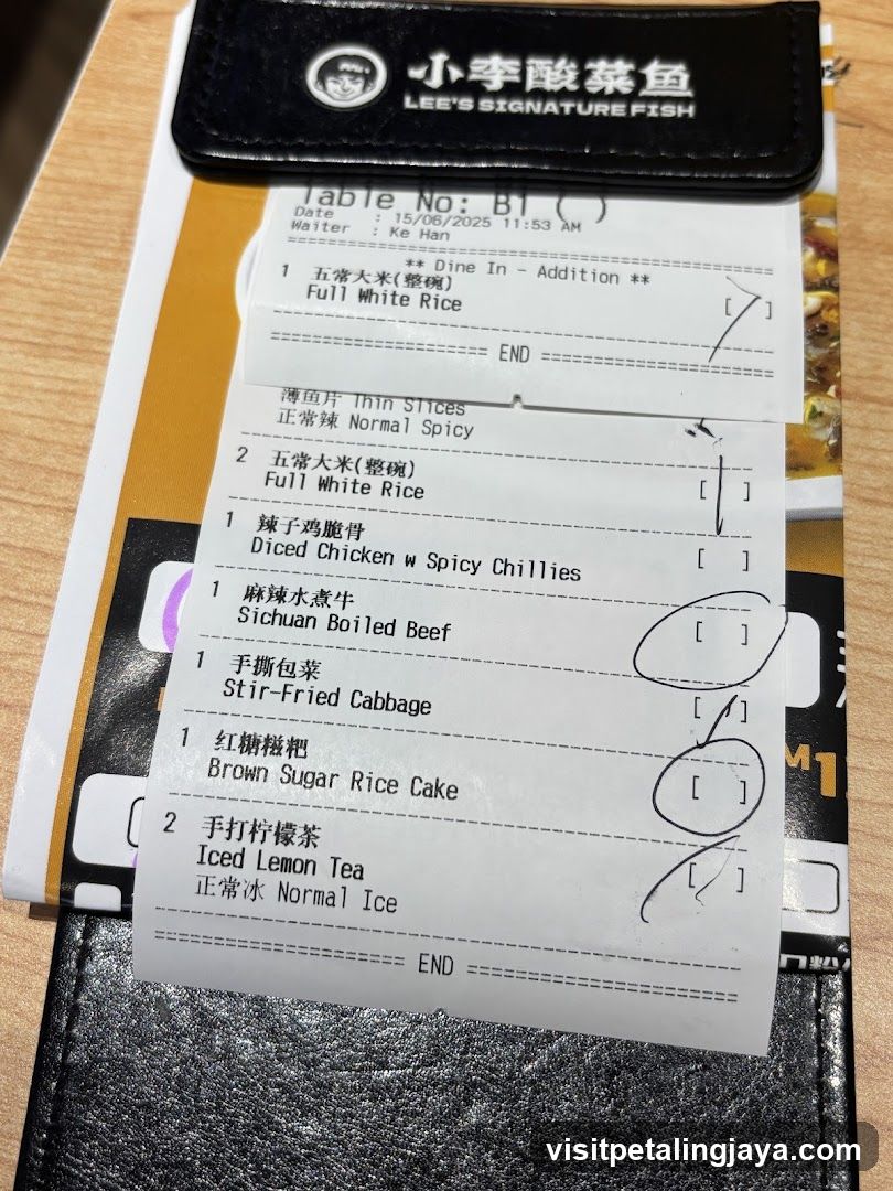 Receipt and Menu Card Display