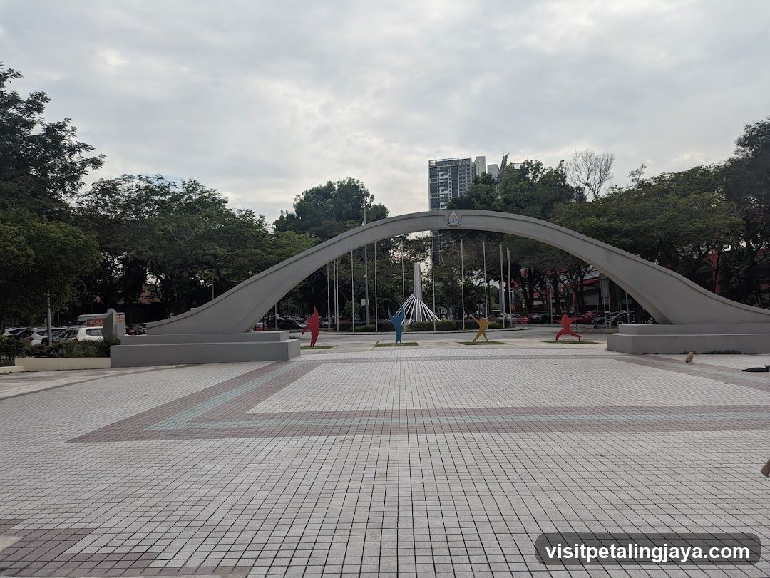Monumental Archway in Urban Plaza