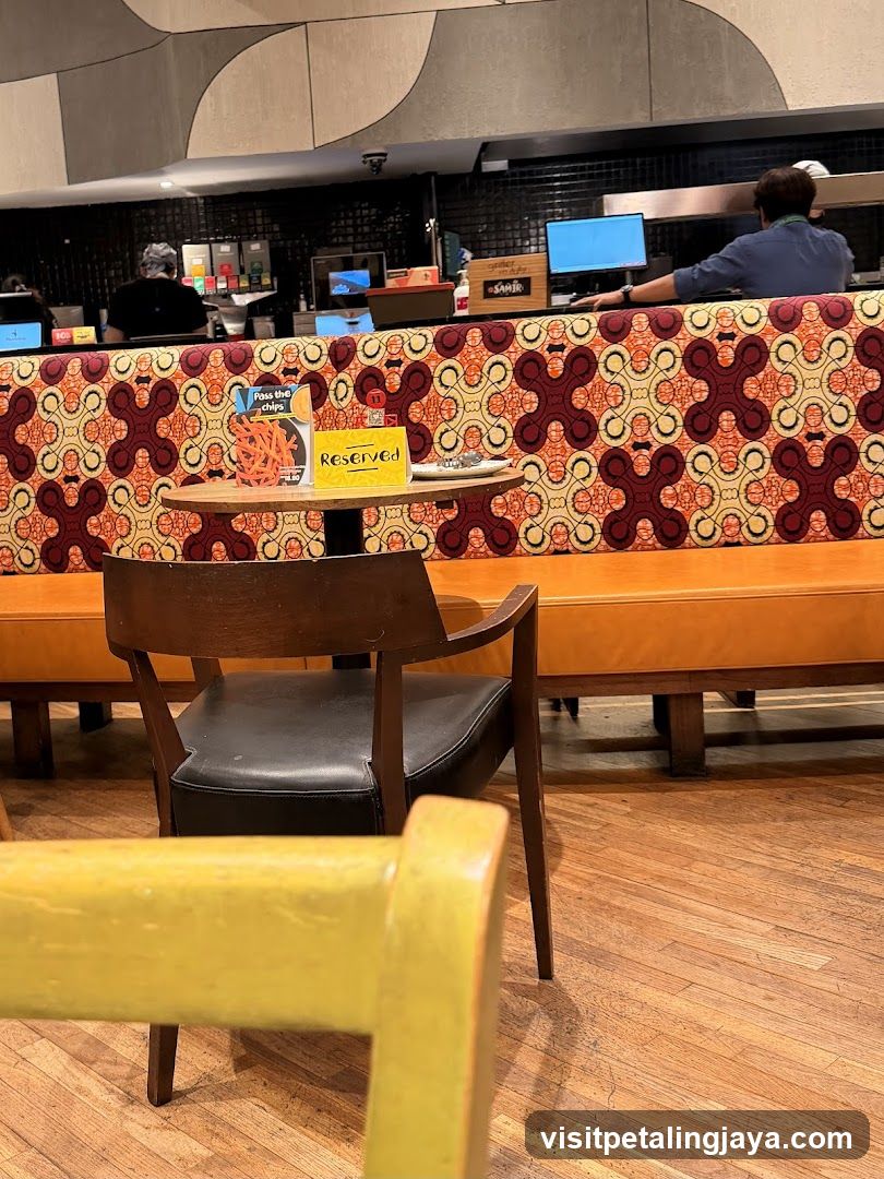 Restaurant Interior with Patterned Booths