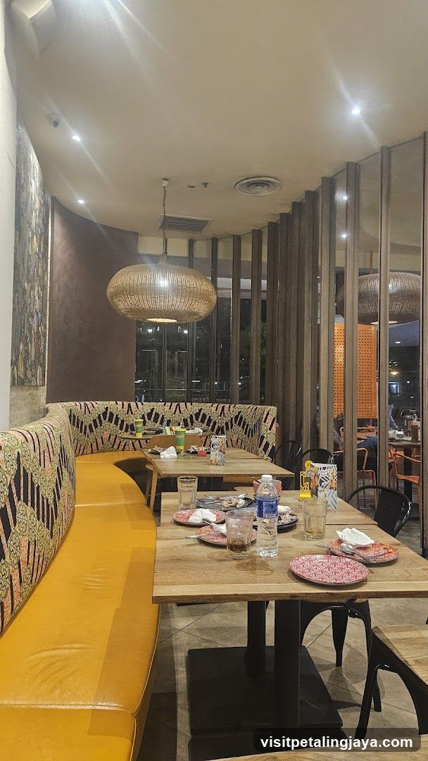 Restaurant Interior with Dining Tables and Booth Seating